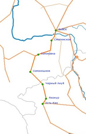  арта-схема автодороги Ѕийск - ”сть- ан