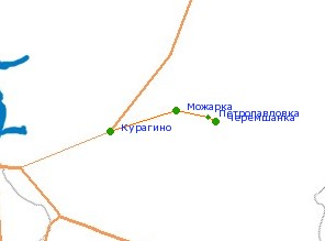 Карта-схема автодороги Курагино - Черемшанка