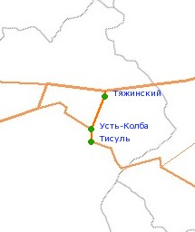 арта-схема автодороги ћ-53, 469 км.(“¤жинский) - “исуль