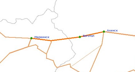  арта-схема автодороги ћариинск - јчинск
